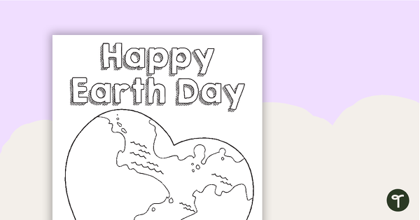 Happy Earth Day Colouring In Sheet