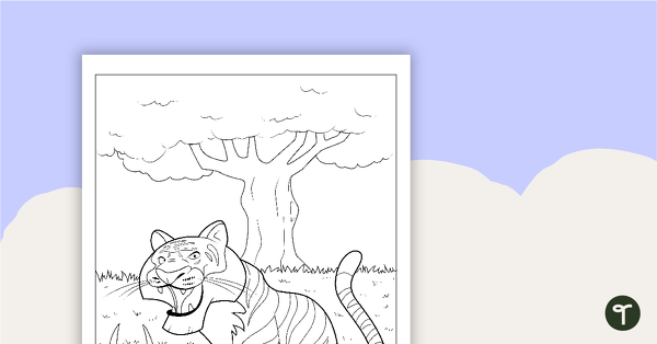 Tiger Colouring in Sheet
