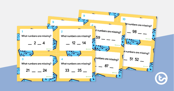 Missing Numbers in a Sequence – Task Cards