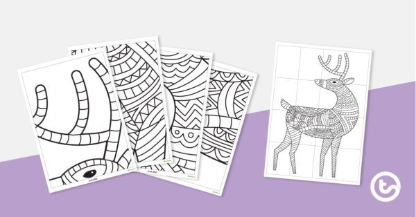 Whole-Class Colouring Sheet – Christmas Reindeer