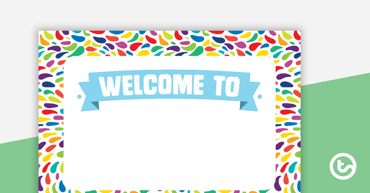 Preview image for Colors of the Rainbow - Welcome Sign and Name Tags - teaching resource