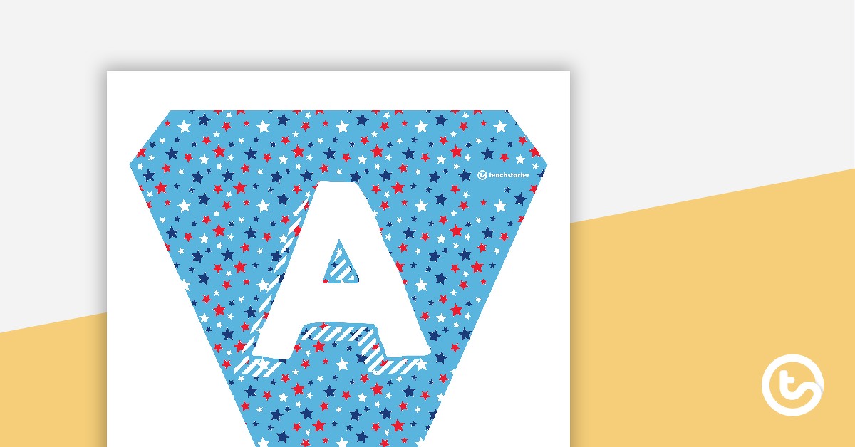 Preview image for Stars and Stripes - Letters and Numbers Pennant Banner - teaching resource