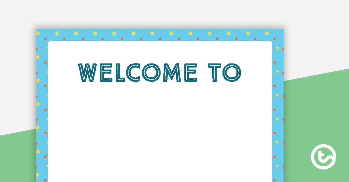 Preview image for Stars Pattern - Welcome Sign and Name Tags - teaching resource