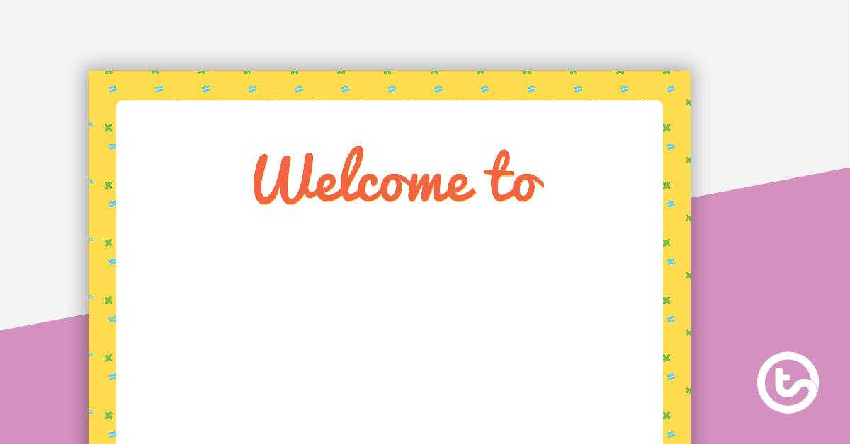 Preview image for Mathematics Pattern - Welcome Sign and Name Tags - teaching resource