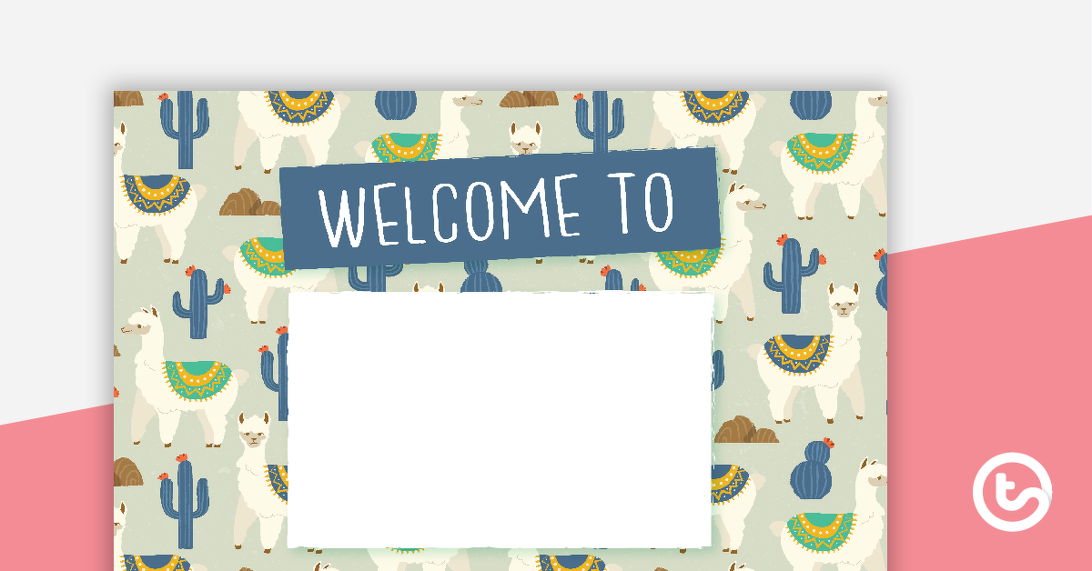 Preview image for Llama and Cactus - Welcome Sign and Name Tags - teaching resource