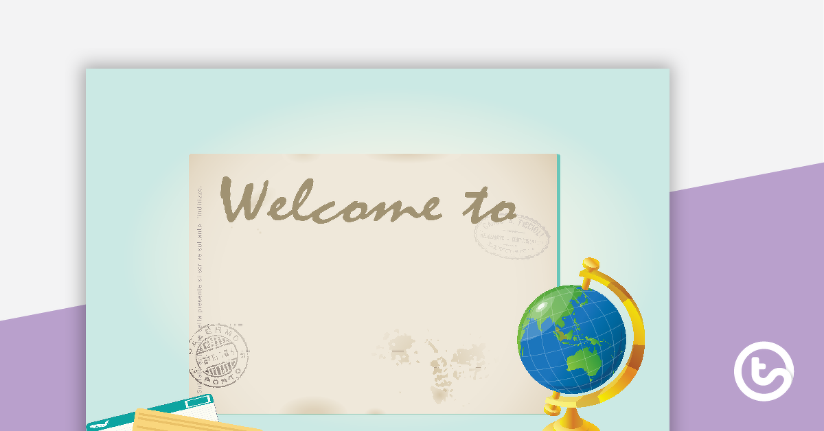 Preview image for Travel Around the World - Welcome Sign and Name Tags - teaching resource