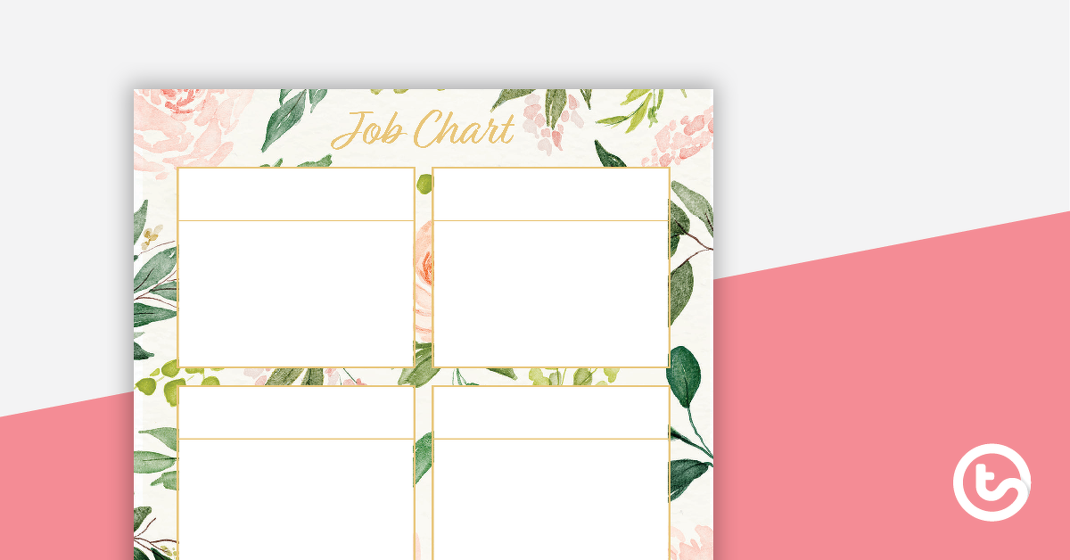 Preview image for Blush Blooms - Job Chart - teaching resource