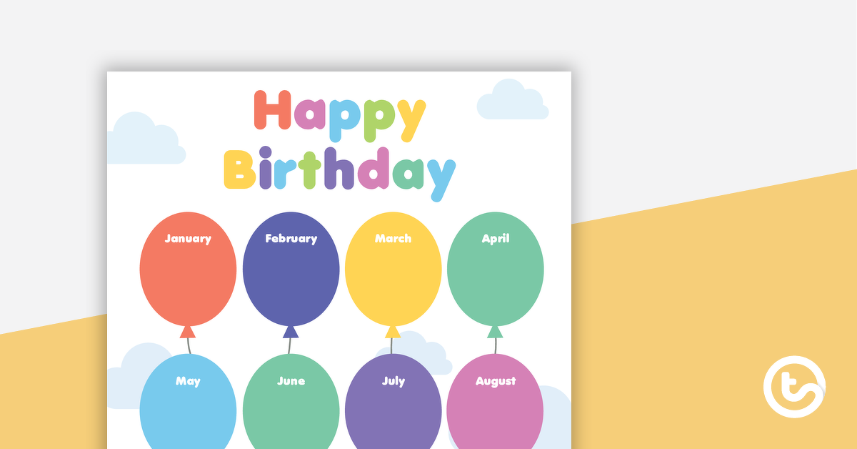 Preview image for Birthday Balloons Chart - teaching resource