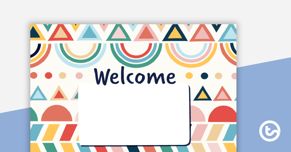 Preview image for Geometric Boho - Welcome Sign and Name Tags - teaching resource