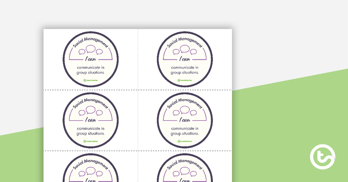 Preview image for Social and Emotional Learning - Social Management Badges - teaching resource