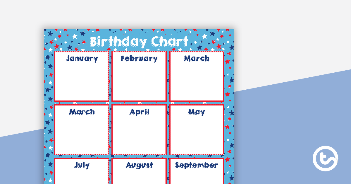 Preview image for Stars and Stripes - Happy Birthday Chart - teaching resource