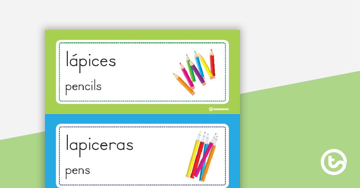 Preview image for Classroom Equipment Signs - Spanish/English - teaching resource