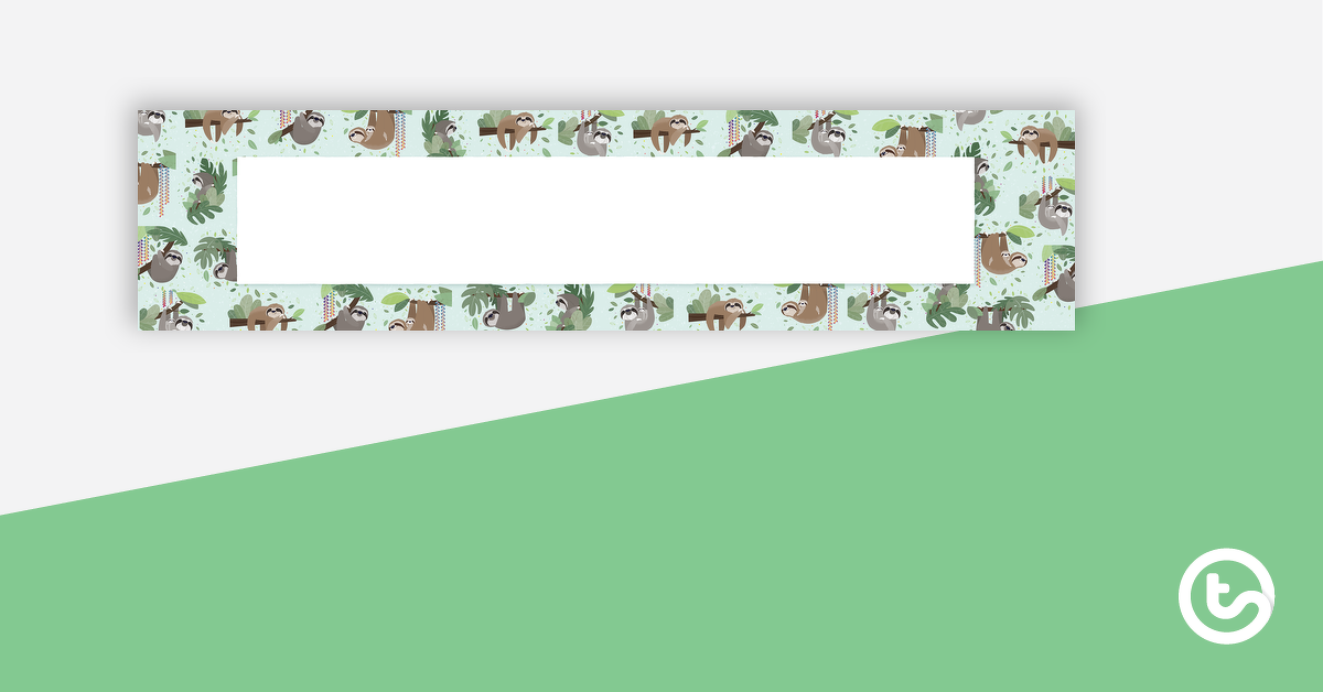 Preview image for Sloths – Display Banner - teaching resource