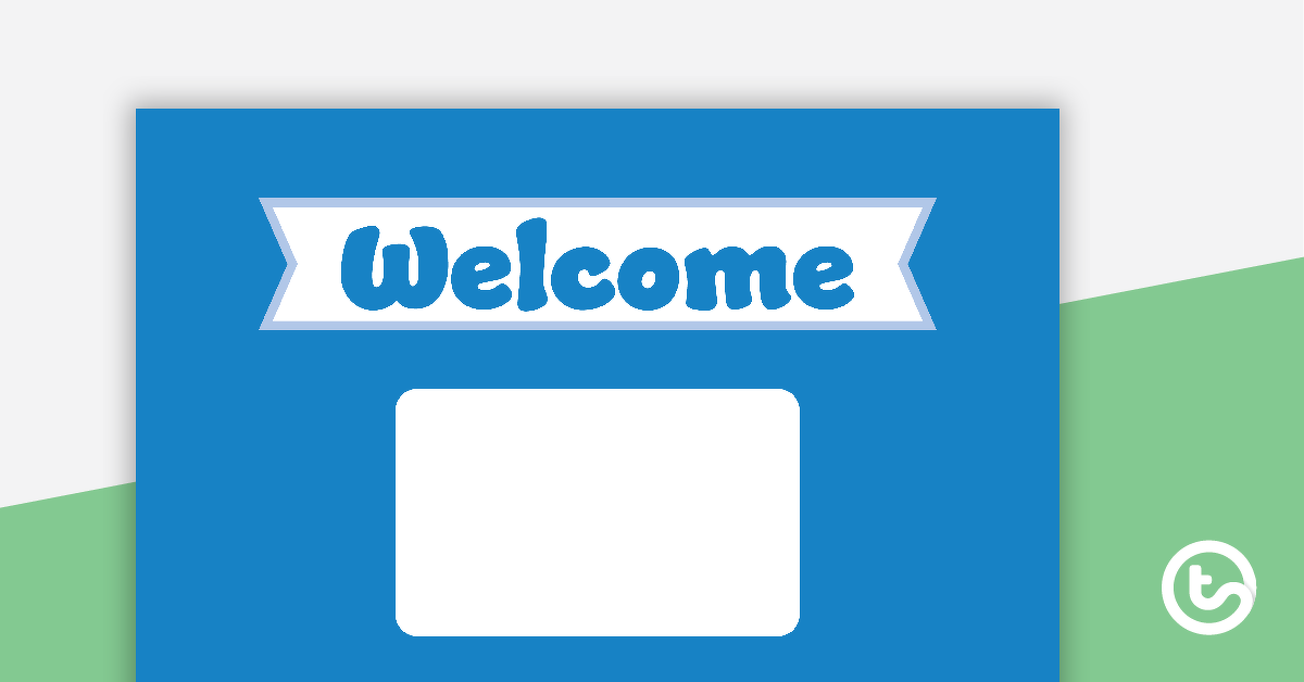 Preview image for Plain Blue - Welcome Sign and Name Tags - teaching resource
