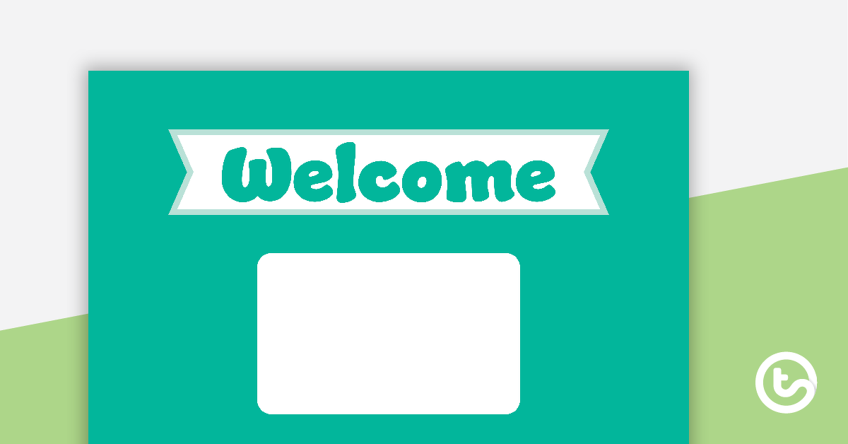 Preview image for Plain Teal - Welcome Sign and Name Tags - teaching resource
