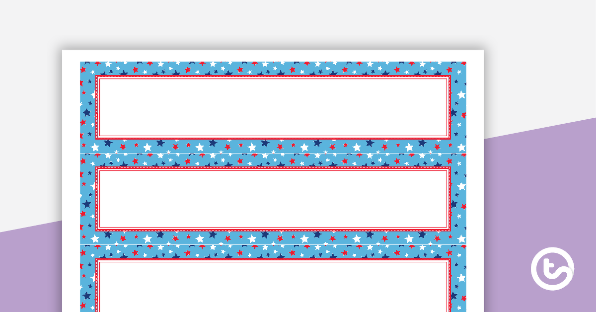 Preview image for Stars and Stripes - Tray Labels - teaching resource