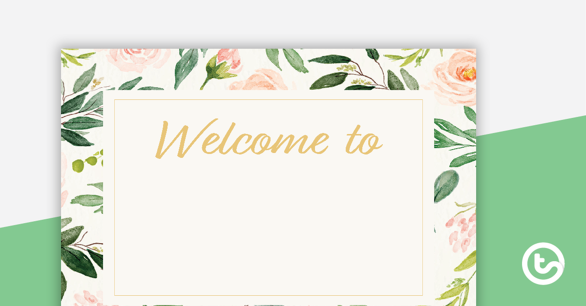 Preview image for Blush Blooms - Welcome Sign and Name Tags - teaching resource