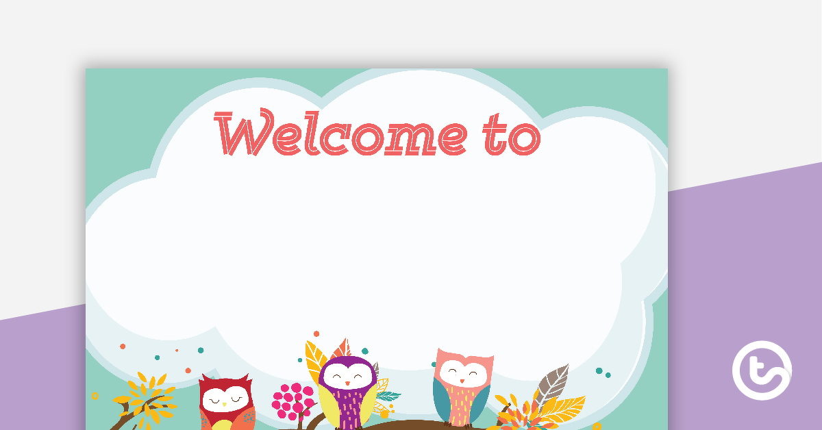 Preview image for Owls - Welcome Sign and Name Tags - teaching resource