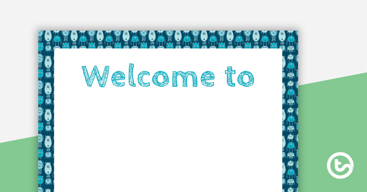 Preview image for Monster Pattern - Welcome Sign and Name Tags - teaching resource
