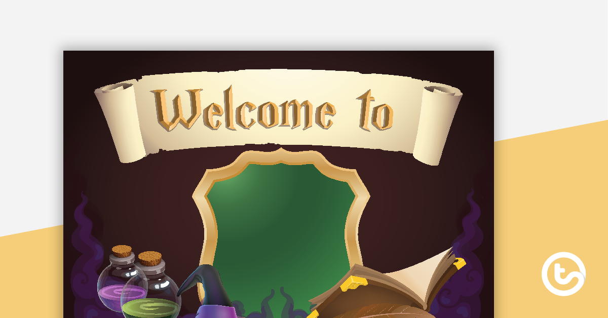 Preview image for Wizards and Fantasy - Welcome Sign and Name Tags - teaching resource