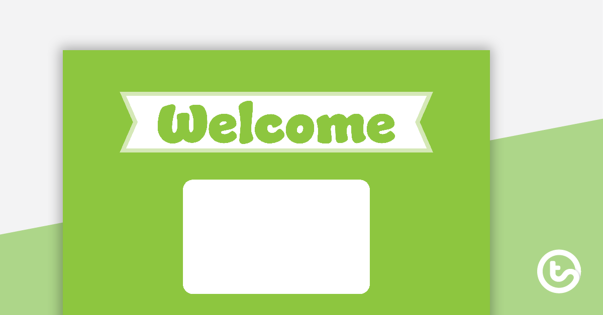 Preview image for Plain Green - Welcome Sign and Name Tags - teaching resource