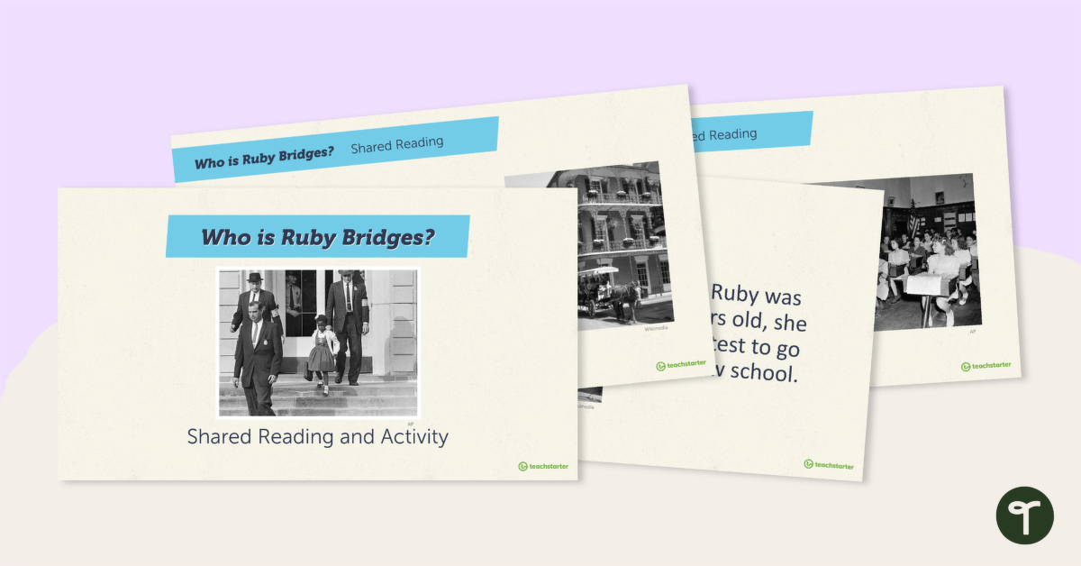 Ruby Bridges谁是预览图像？- 共享阅读和活动 - 教学资源