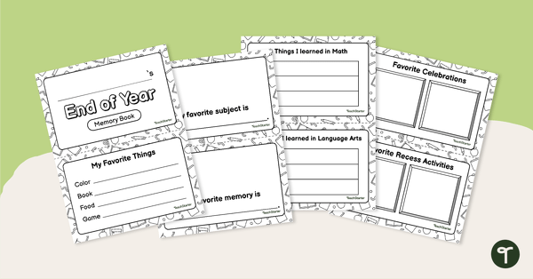 Preview image for End of Year Memory Book - teaching resource