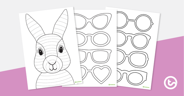 时髦的复活节兔子工艺模板的预览图像 - 教学资源