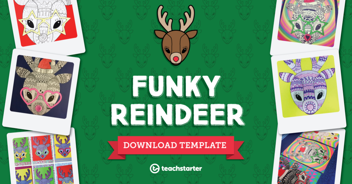 Funky Reindeer Craft Template
