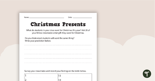 Christmas Presents Graphing Activity