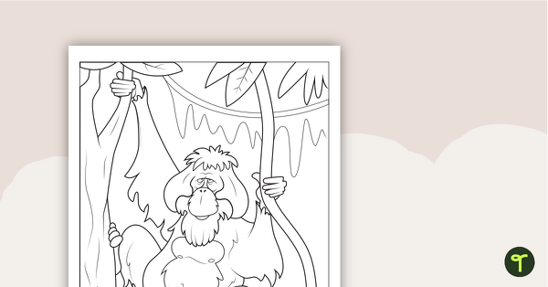 Orangutan Colouring in Sheet