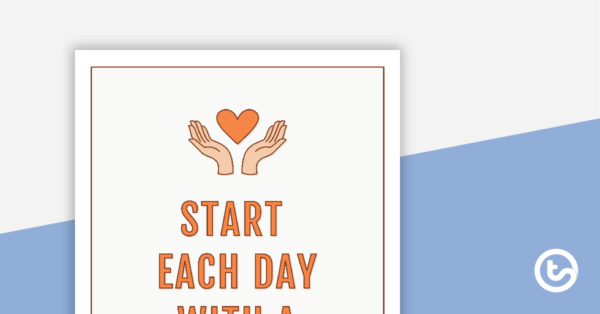 Start Each Day With a Grateful Heart - Gratitude Quote Poster