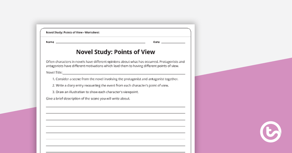Novel Study - Points of View Worksheet