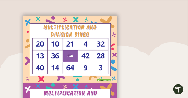 Multiplication and Division - Bingo Game - V1