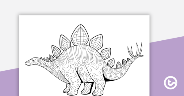 Stegosaurus Mindful Colouring In Sheet