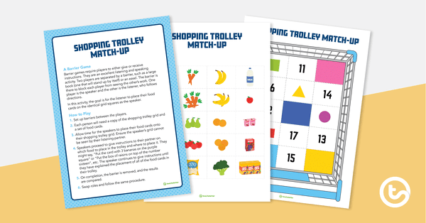 Shopping Trolley Match-Up Activity