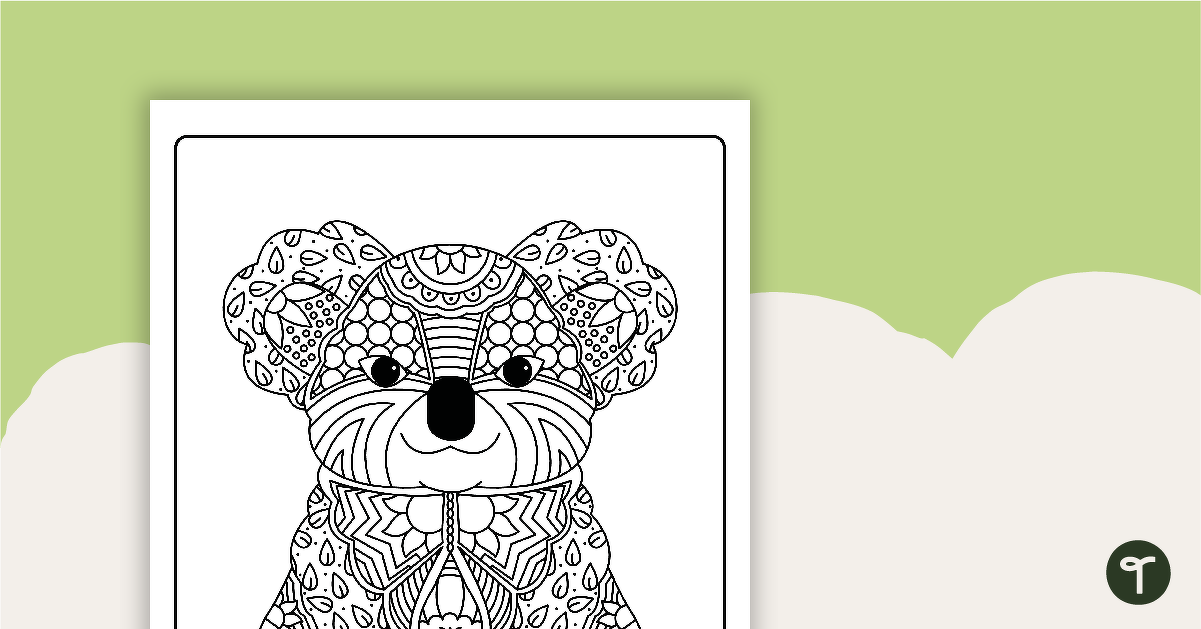 Koala Mindful Colouring Sheet