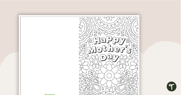 Image - Mother's Day Card - Mindful Colouring