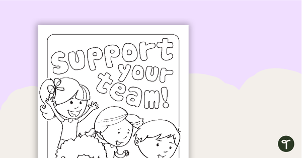 Support Your Team – Colouring Sheet