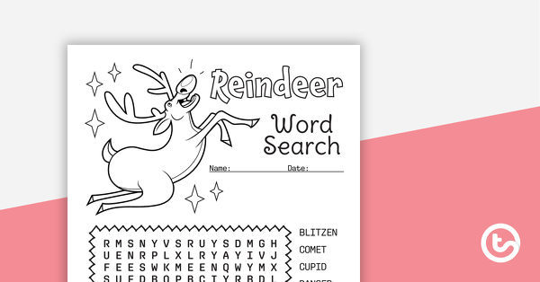 Reindeer Word Search with Answers